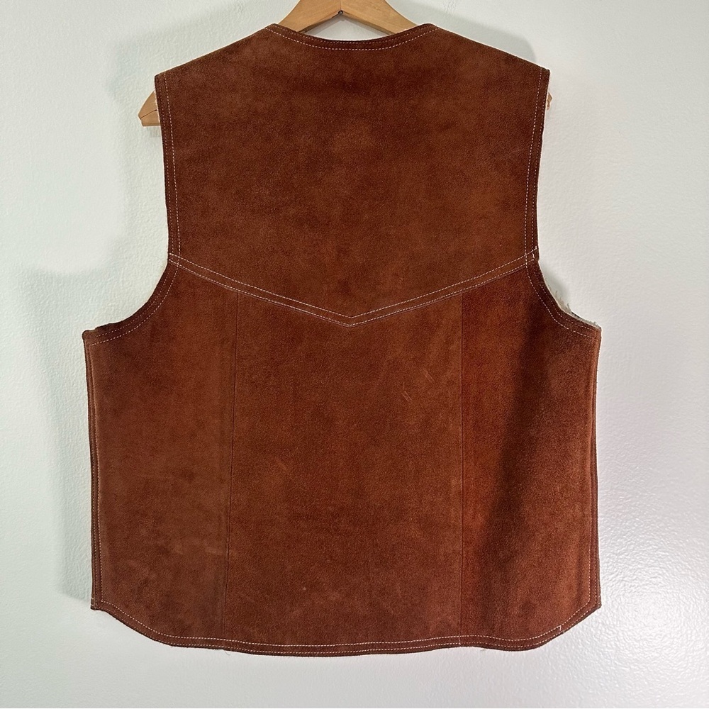 Vtg Men's Ruddock Flying Ranchwear Co Leather Lined Vest Size XL - Picture 5 of 6